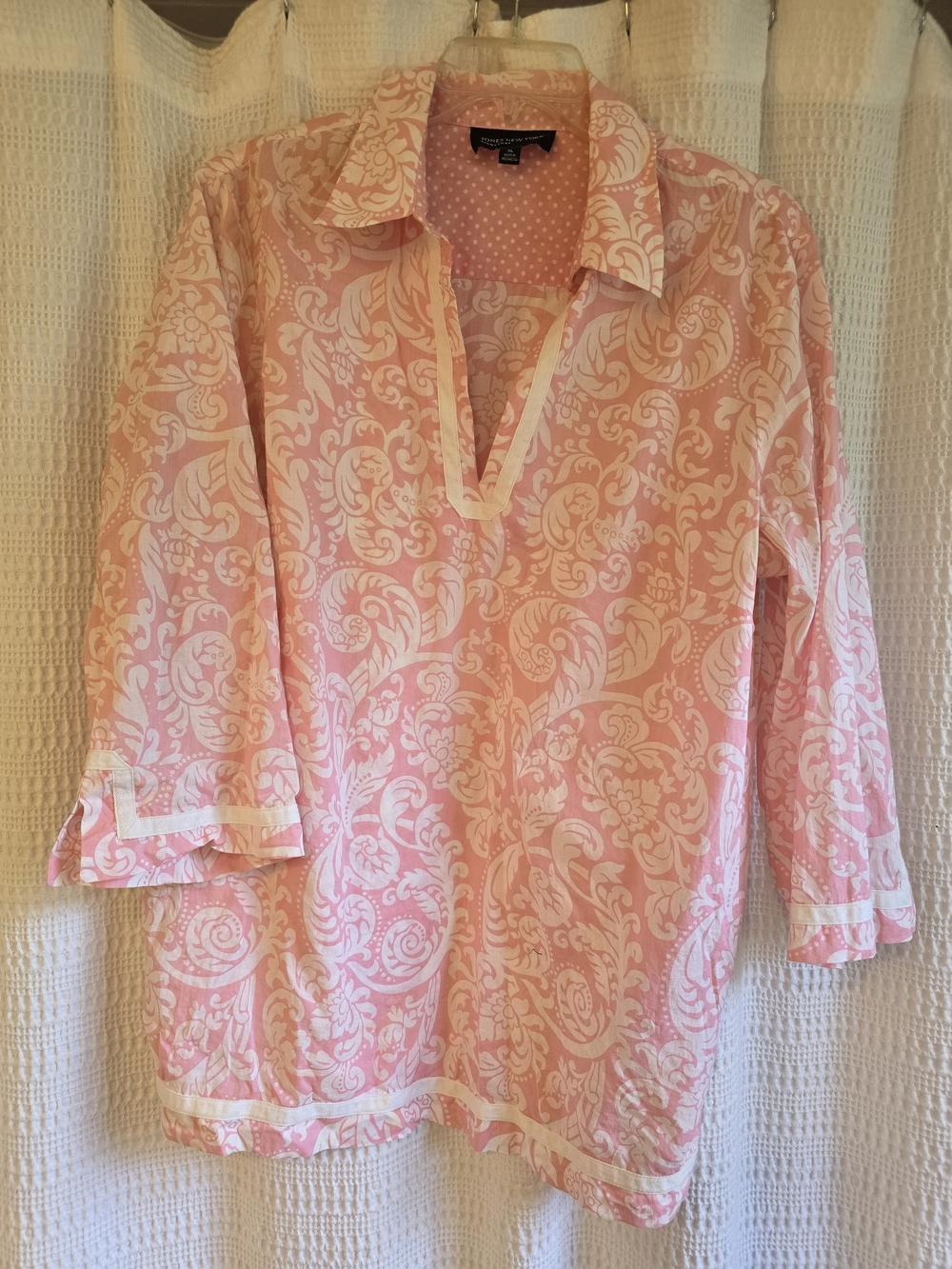 Jones New York Signature Pink Polka Dot Blouse